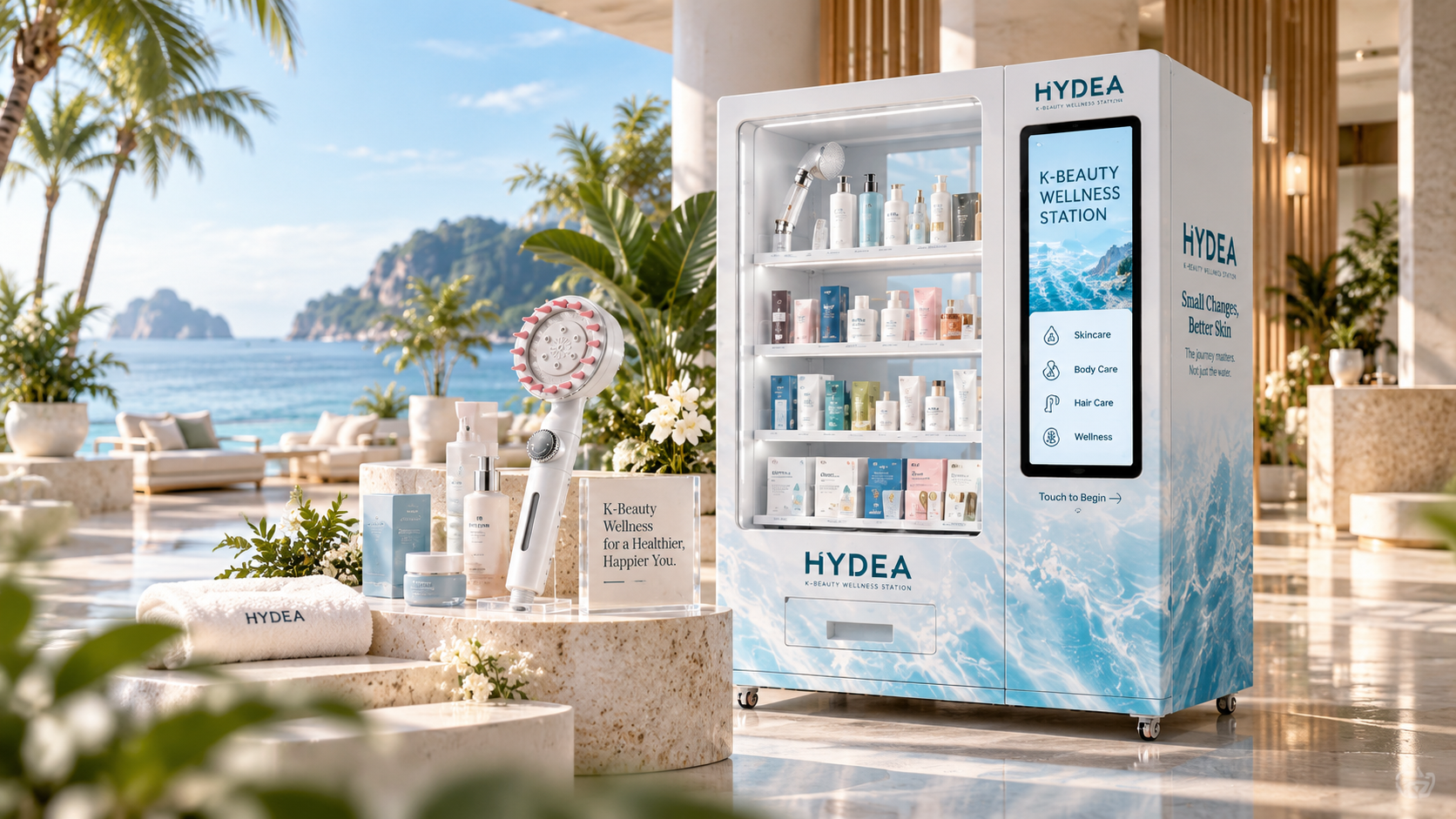 K-BEAUTY RETAIL · STARTING IN PHUKET concept illustration